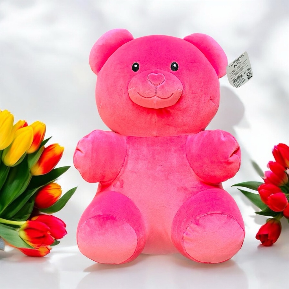 Valentine's Day Pink Gummy Bear Plush, 16 in, NEW